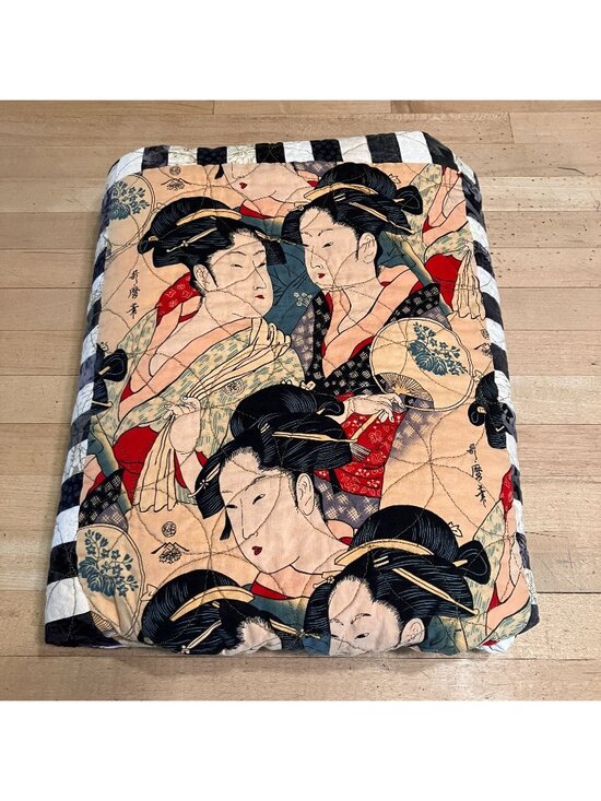 Peggy Karr Other - Peggy Taylor 2008 Kite Tails Over Japan Geisha Quilt Blanket 52" x 64" AN NWOT